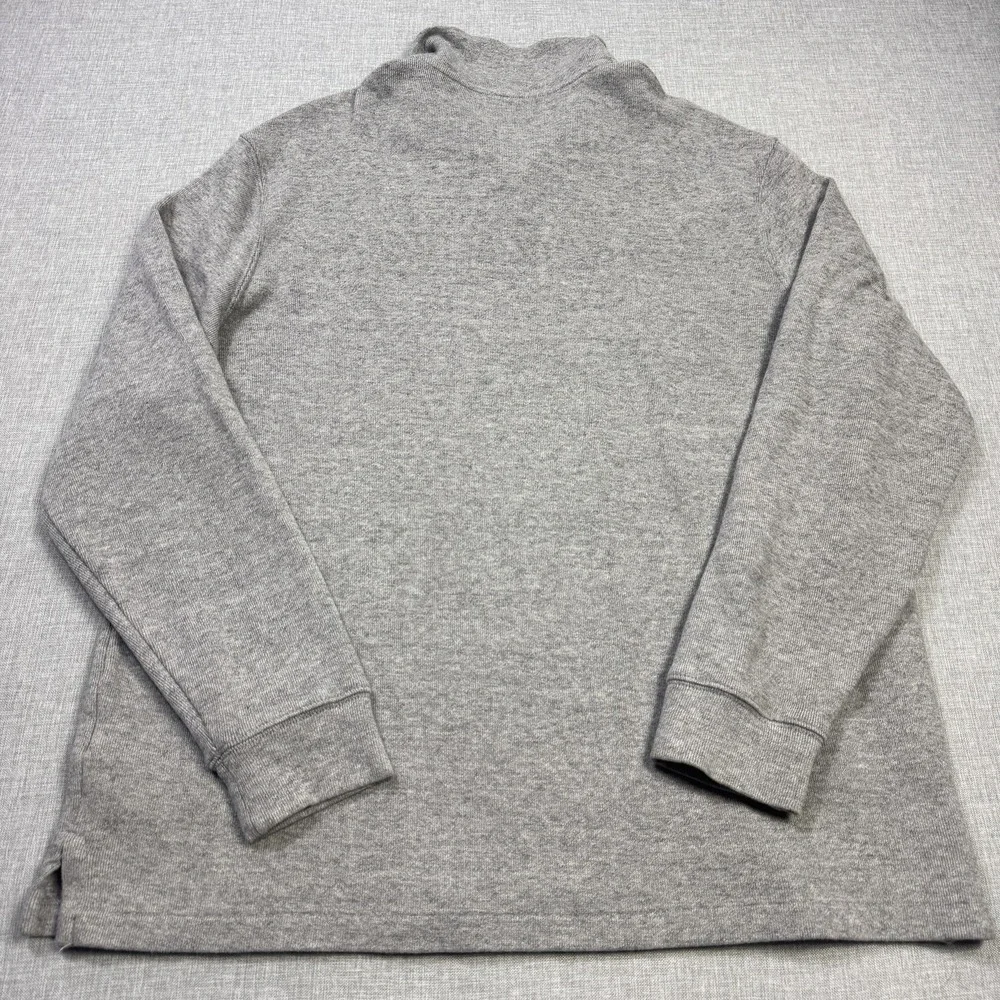 Polo Ralph Lauren 1/4 Zip Sweater Pullover Mens XL Gray Cotton Logo Tight-Knit